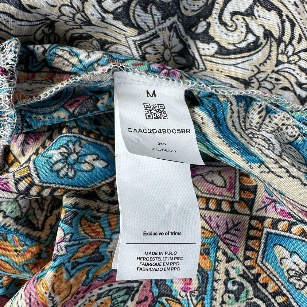 NWT Cupshe Multi-color Paisley Smocked Waist Tapered Leg Joggers Pockets M 6-8 - Picture 6 of 12